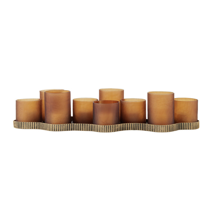 Belvedere 9 Light Candle Holder - Aged Gold