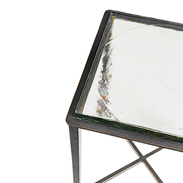 Stella Square Glass Top Side Table