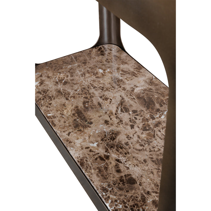 Thorpe II Marble & Metal Shelving Unit - Smoked Bronze