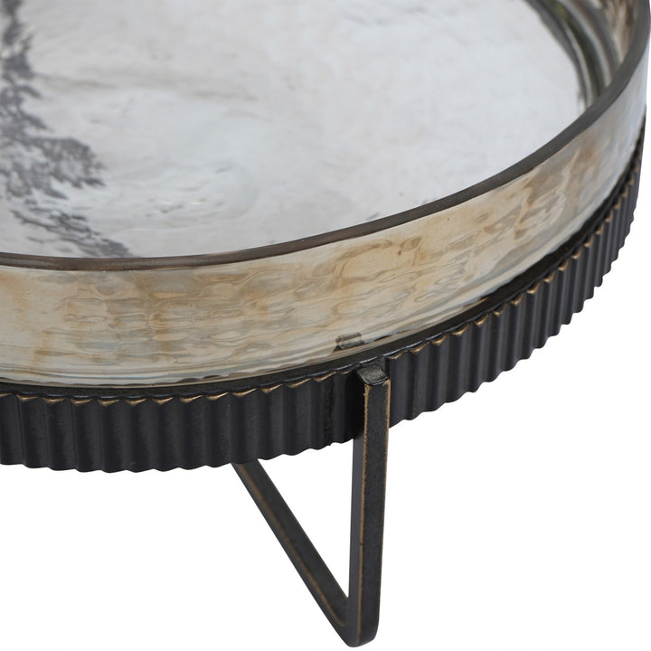 Beresford Glass Two Tier Cake Stand - Antique Brass Libra 5