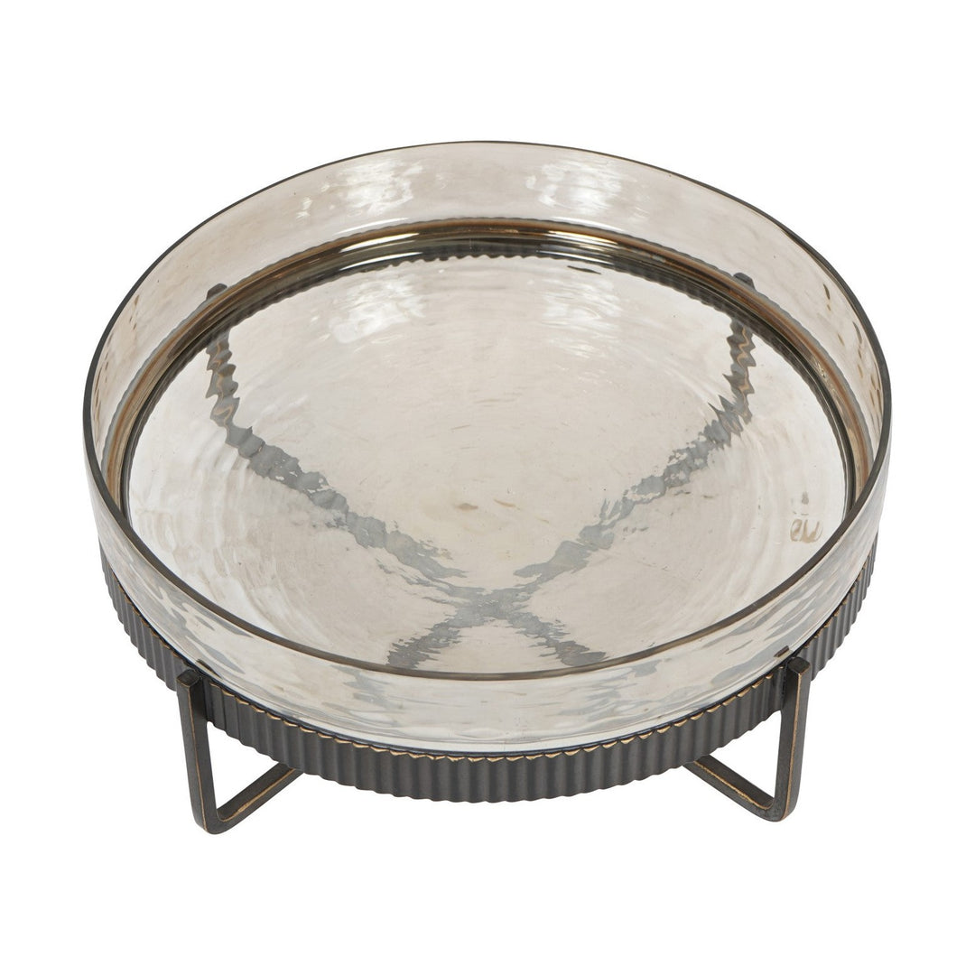 Beresford Glass Platter On Stand - Antique Brass Libra 3