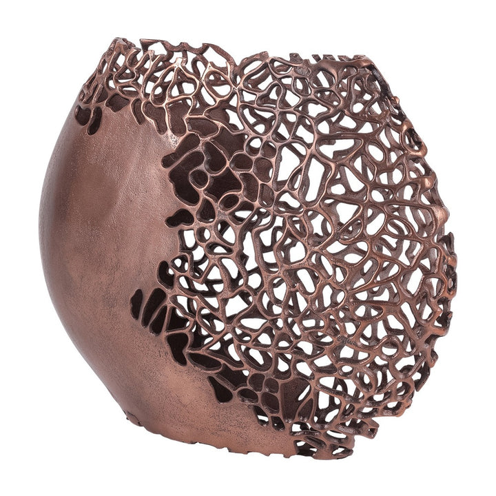 Apo Coral Raw Bronze Ellipse Vase