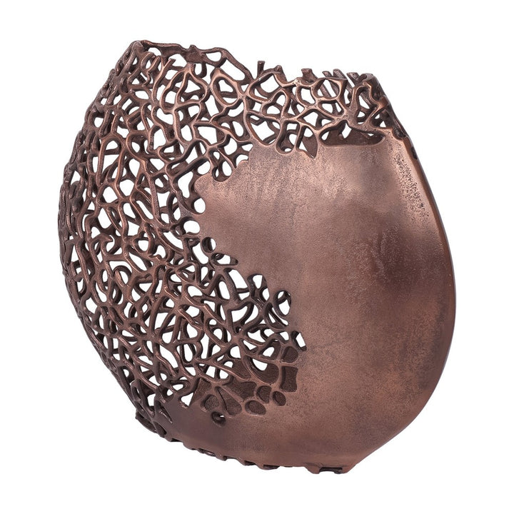 Apo Coral Raw Bronze Ellipse Vase