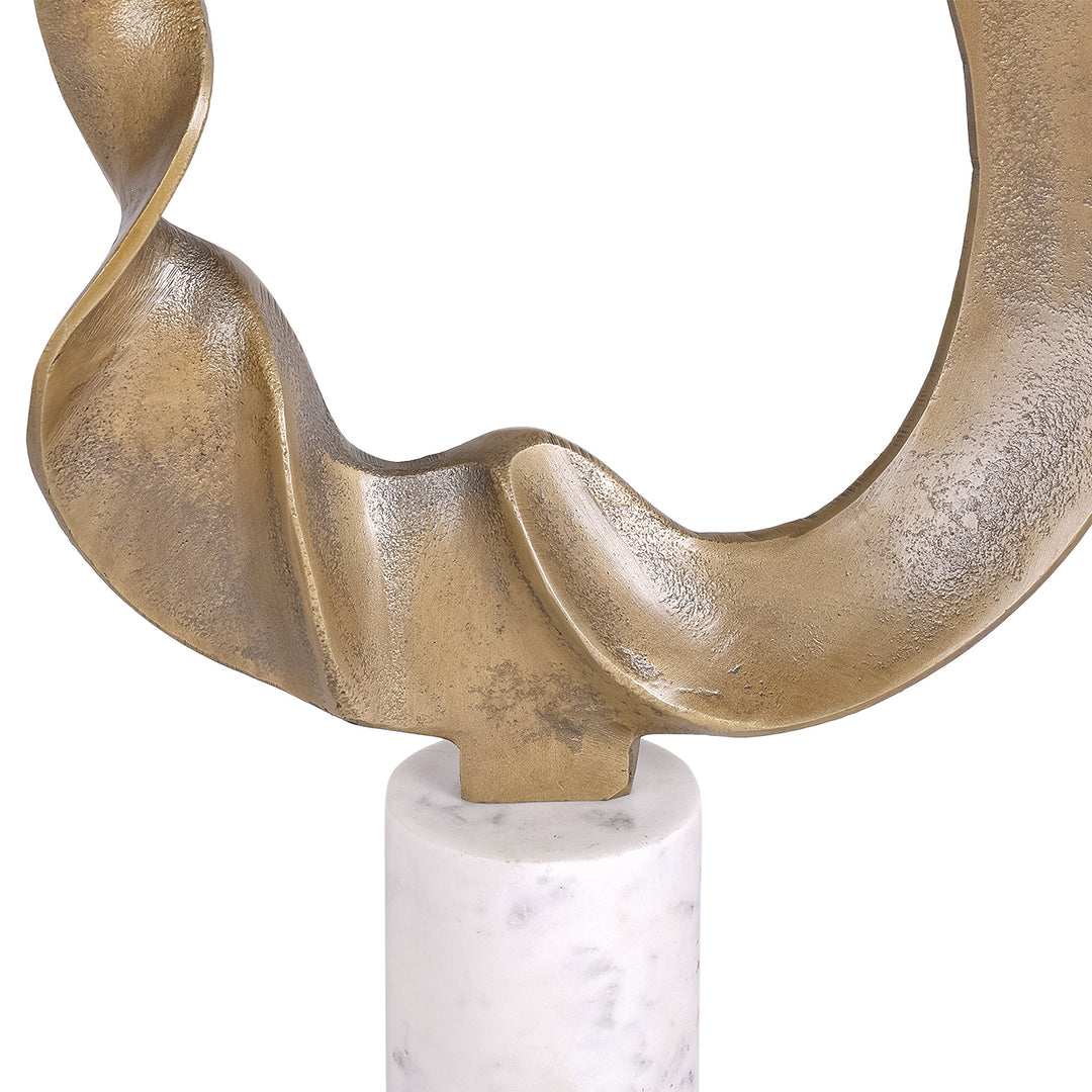 Kentford Marble Base Sculpture - Antique Gold