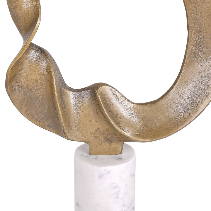 Kentford Marble Base Sculpture - Antique Gold