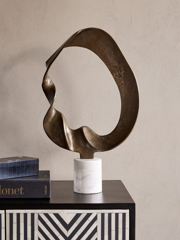 Kentford Marble Base Sculpture - Antique Gold