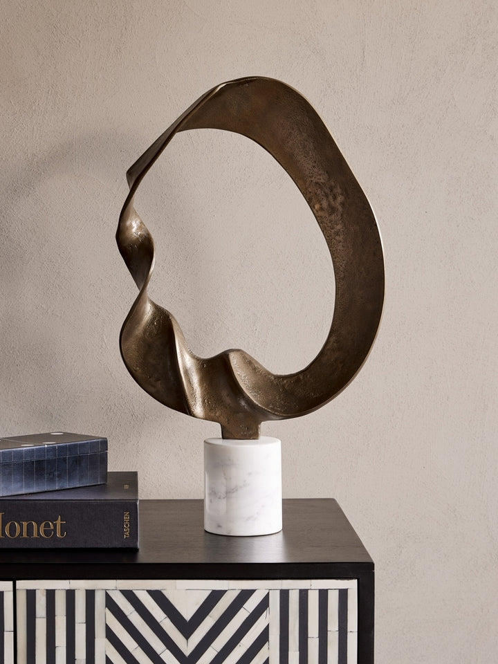Kentford Marble Base Sculpture - Antique Gold