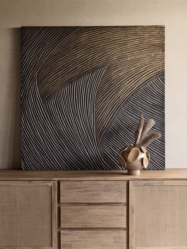 Golden Wave Geometric Wall Art