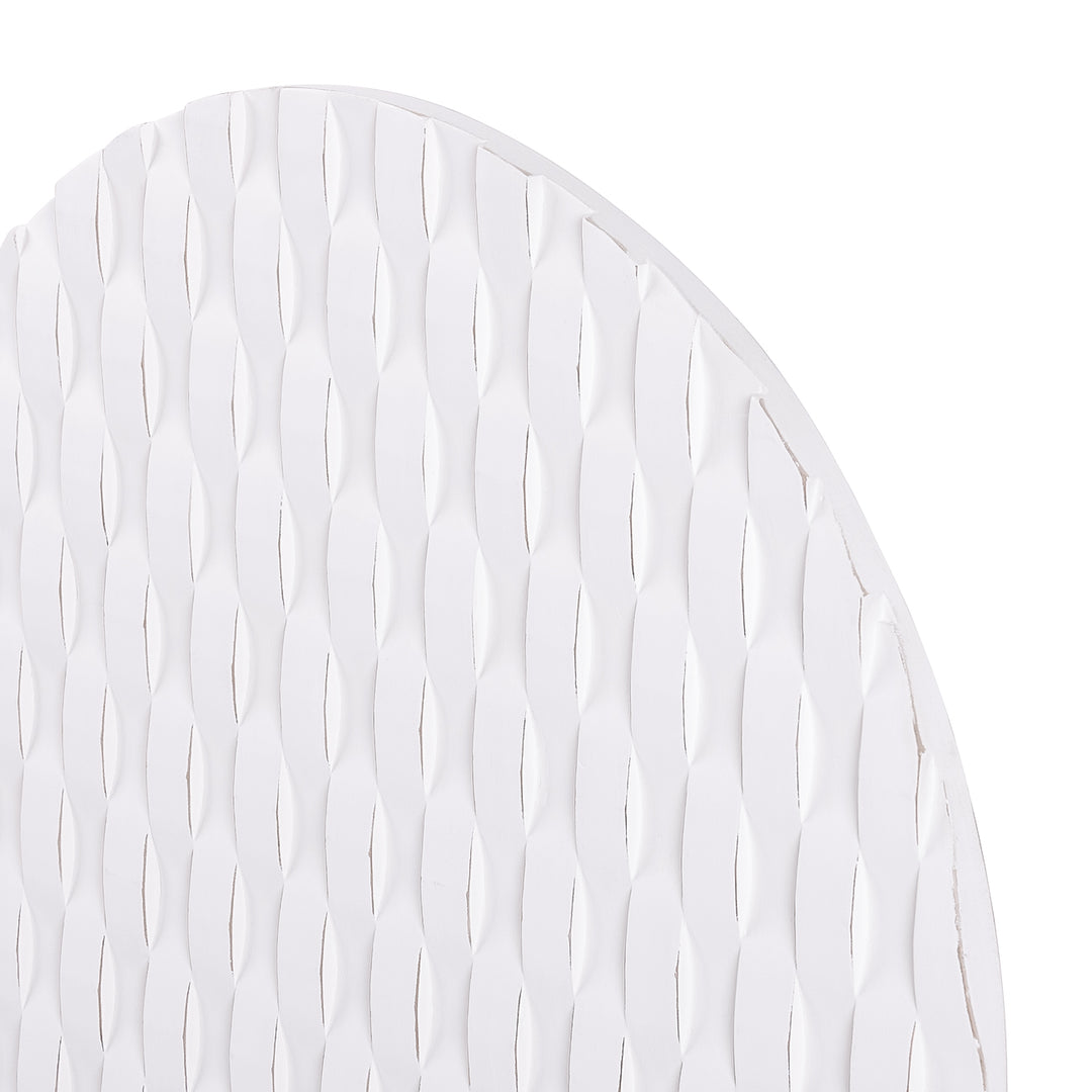 White Woven Geometric Wall Art