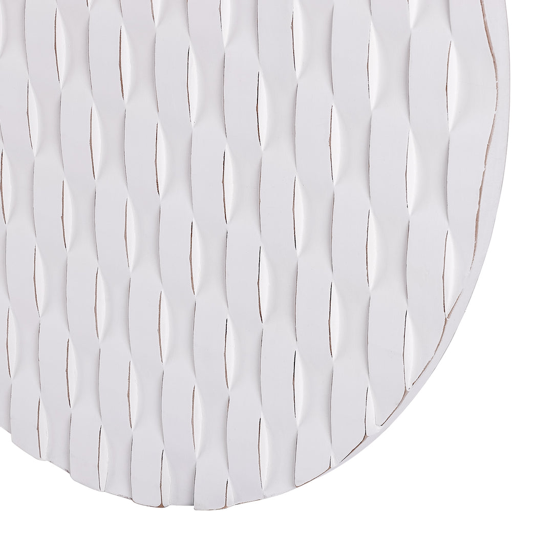White Woven Geometric Wall Art
