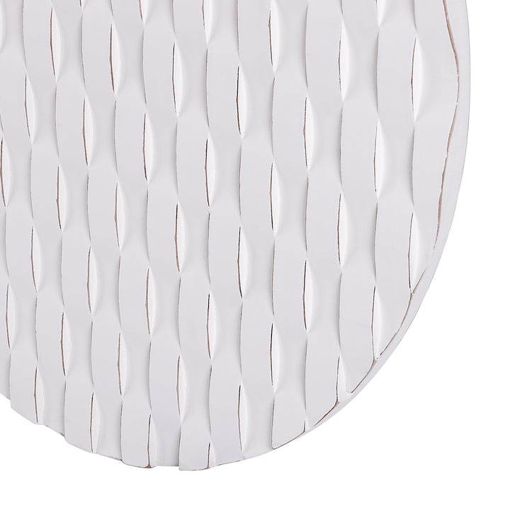 White Woven Geometric Wall Art