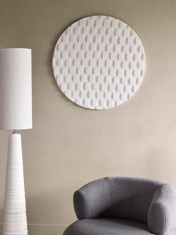 White Woven Geometric Wall Art