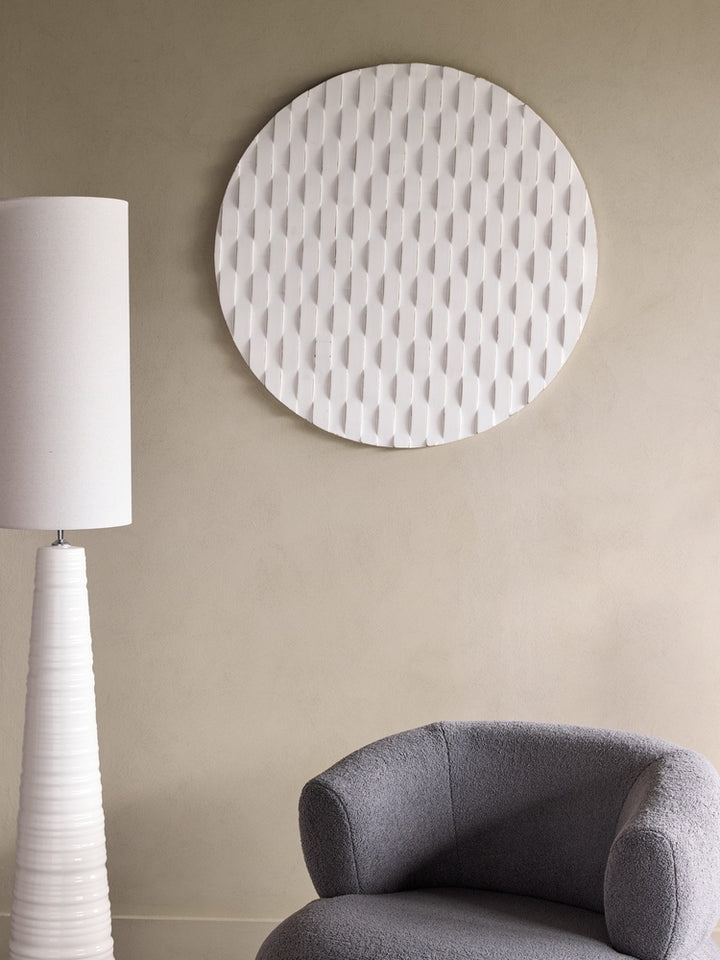 White Woven Geometric Wall Art