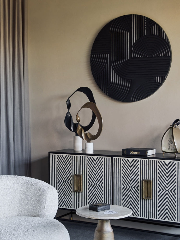 Geometric Echoes Wall Art - Black