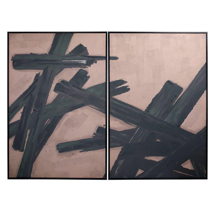 Impasto Brushstrokes Set of 2 Framed Canvas Wall Art