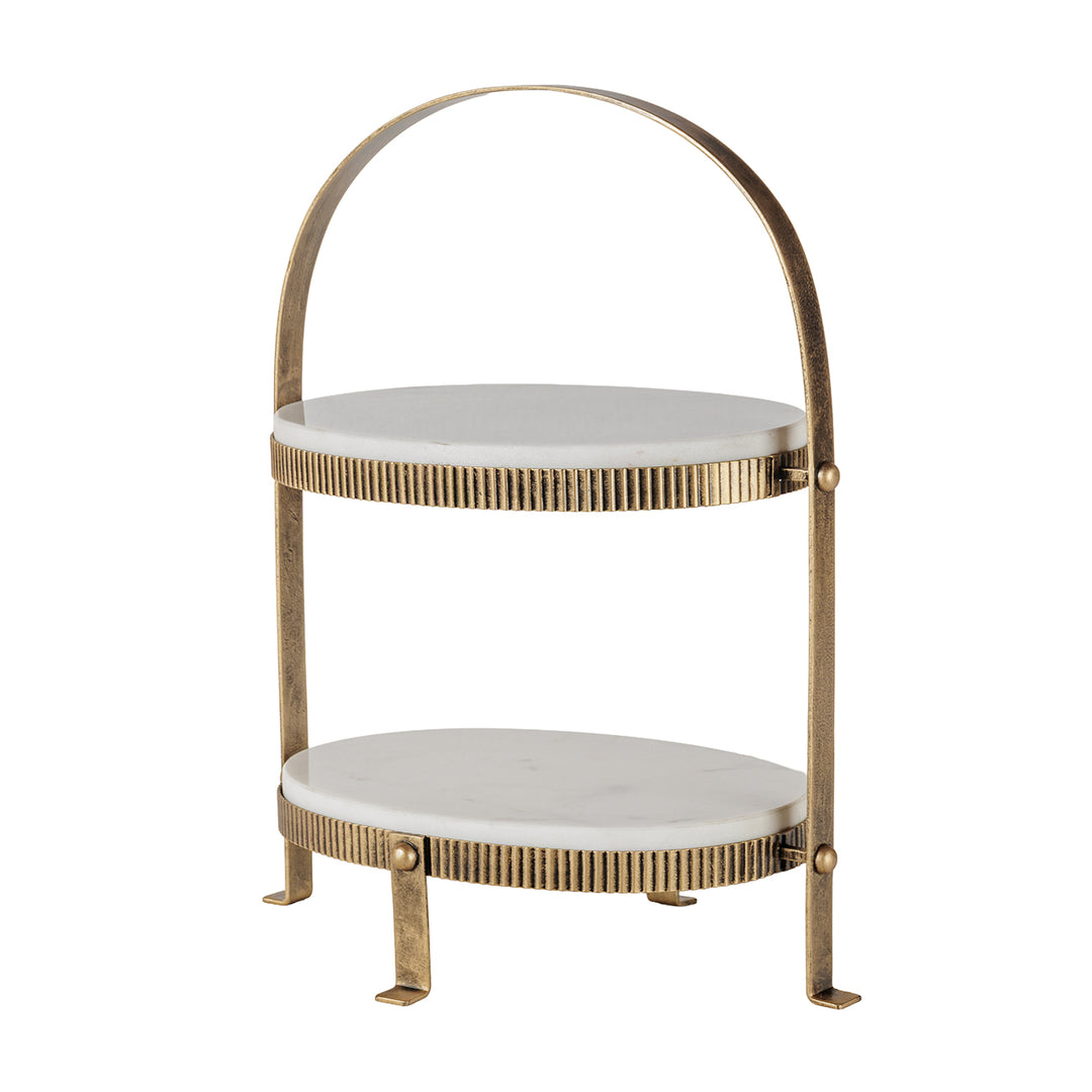 Belvedere Oval Two Tiered Stand - Aged Gold