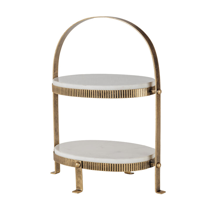 Belvedere Oval Two Tiered Stand - Aged Gold