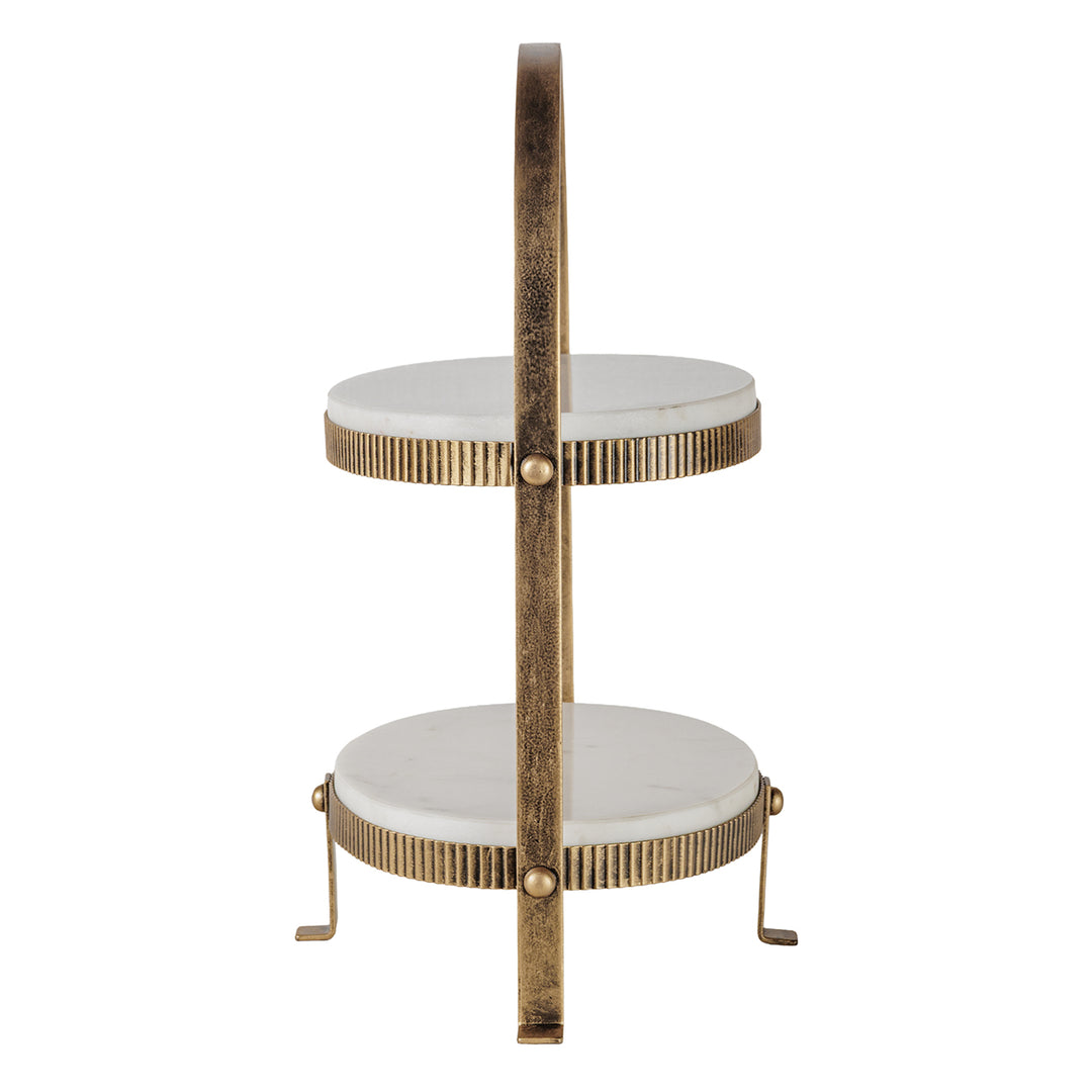 Belvedere Oval Two Tiered Stand - Aged Gold
