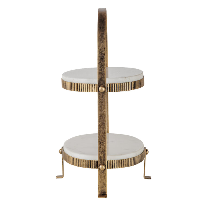 Belvedere Oval Two Tiered Stand - Aged Gold