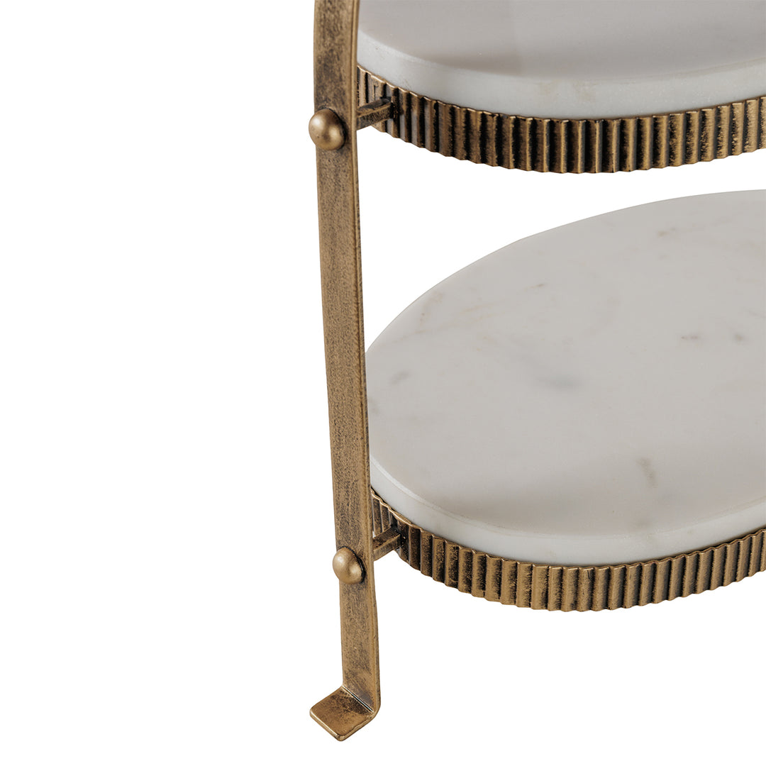 Belvedere Oval Two Tiered Stand - Aged Gold