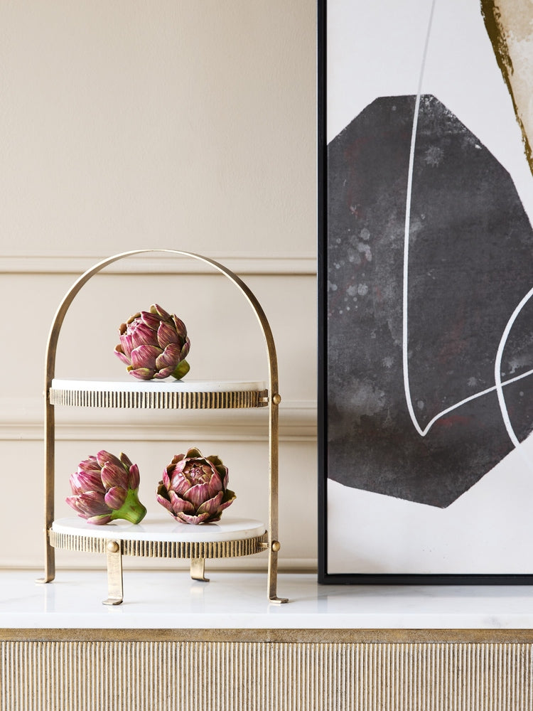Belvedere Oval Two Tiered Stand - Aged Gold