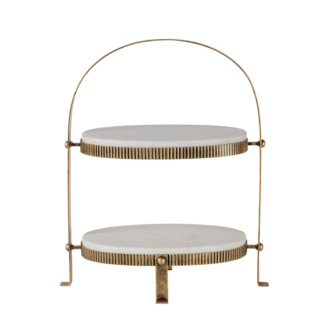 Belvedere Oval Two Tiered Stand - Aged Gold