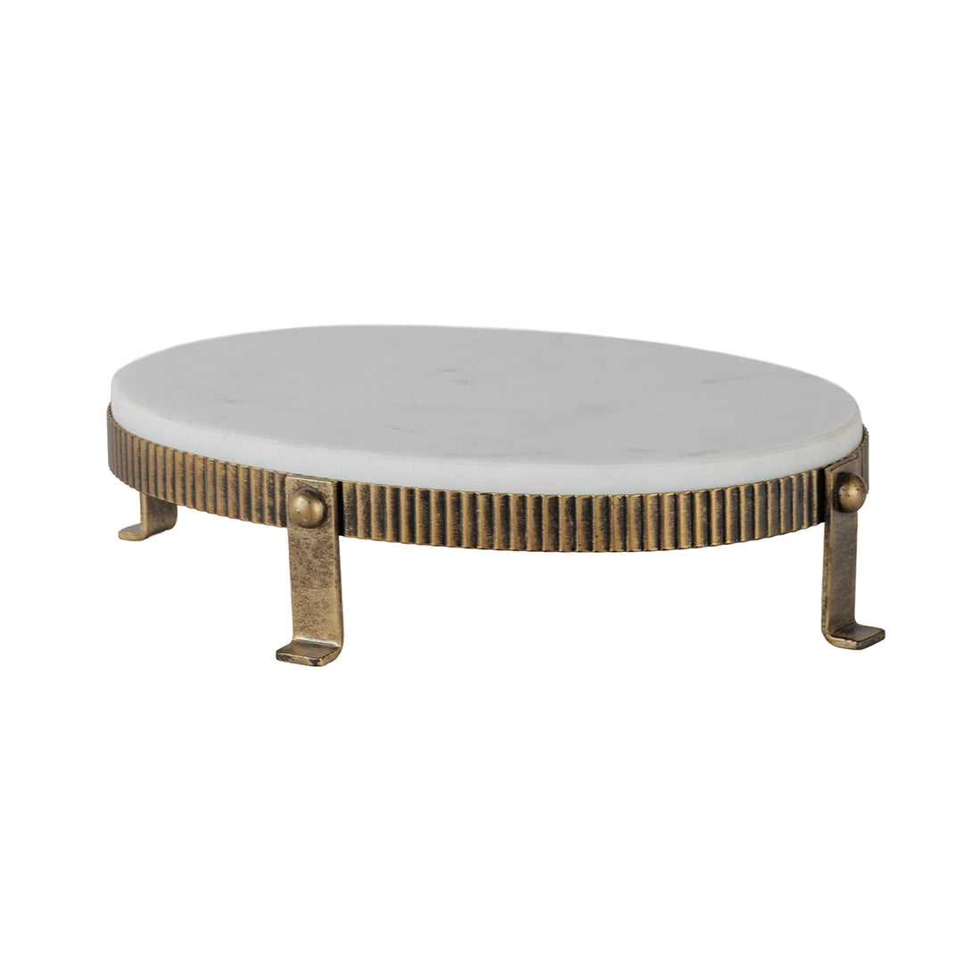 Belvedere Oval One Tiered Stand - Aged Gold