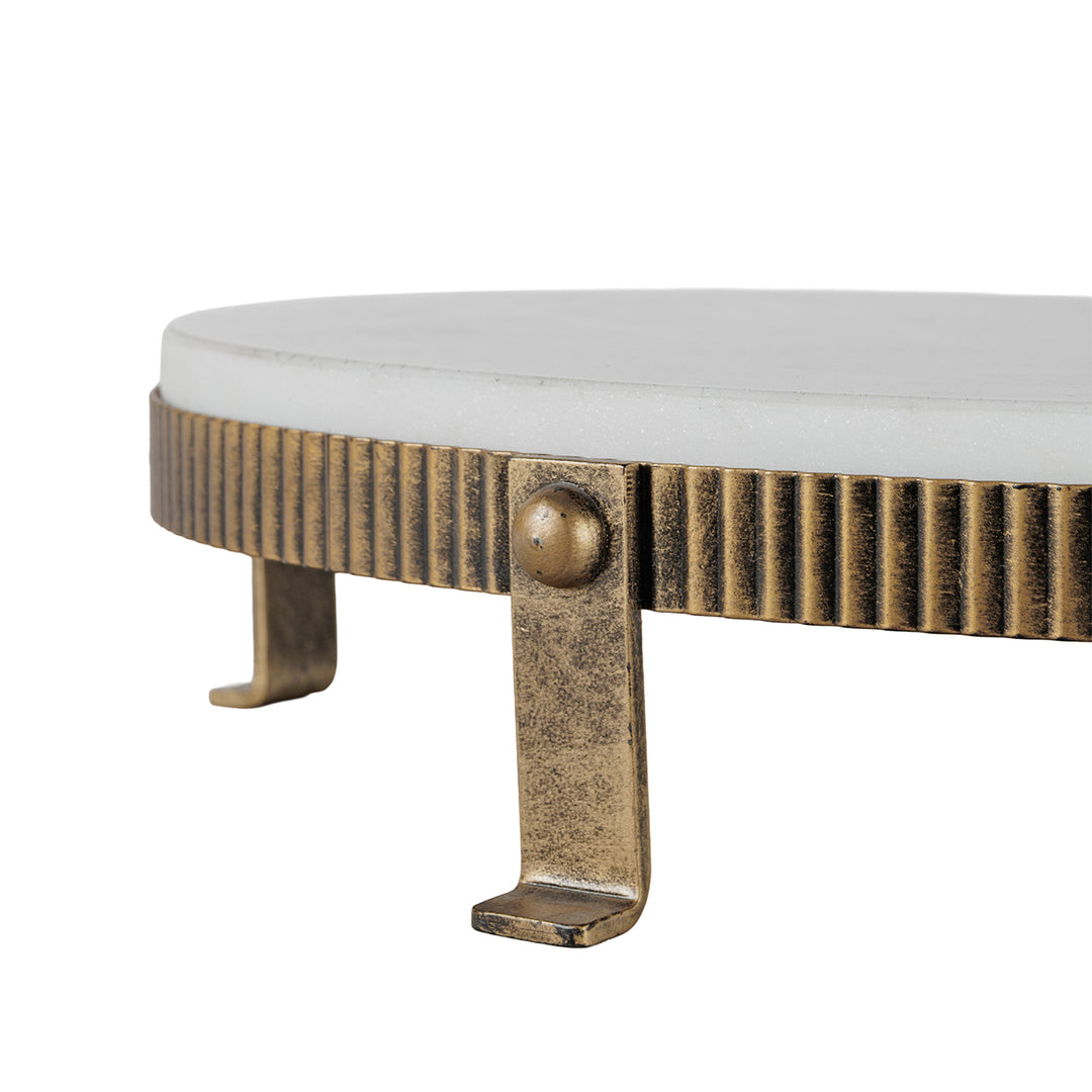 Belvedere Oval One Tiered Stand - Aged Gold