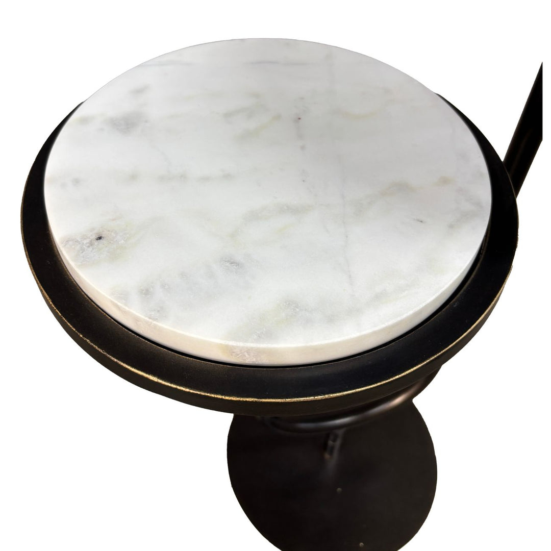 Marco Accent Table - White Banswara Marble
