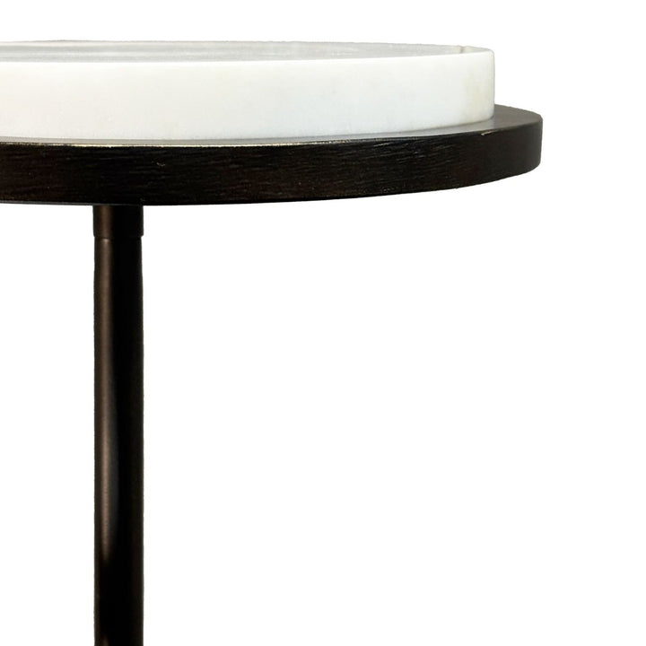 Marco Accent Table - White Banswara Marble