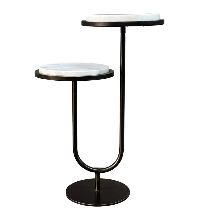 Marco Accent Table - White Banswara Marble