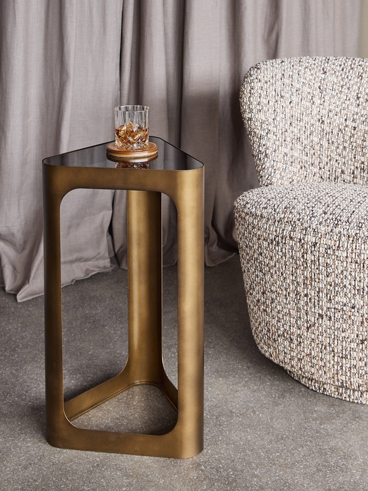 Thorpe Triangular Accent Table - Smoked Bronze