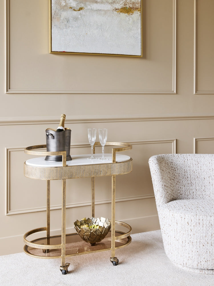 Belvedere Drinks Trolley - Aged Gold