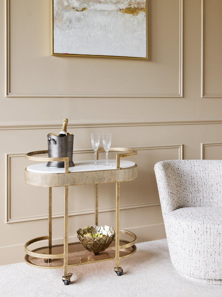 Belvedere Drinks Trolley - Aged Gold