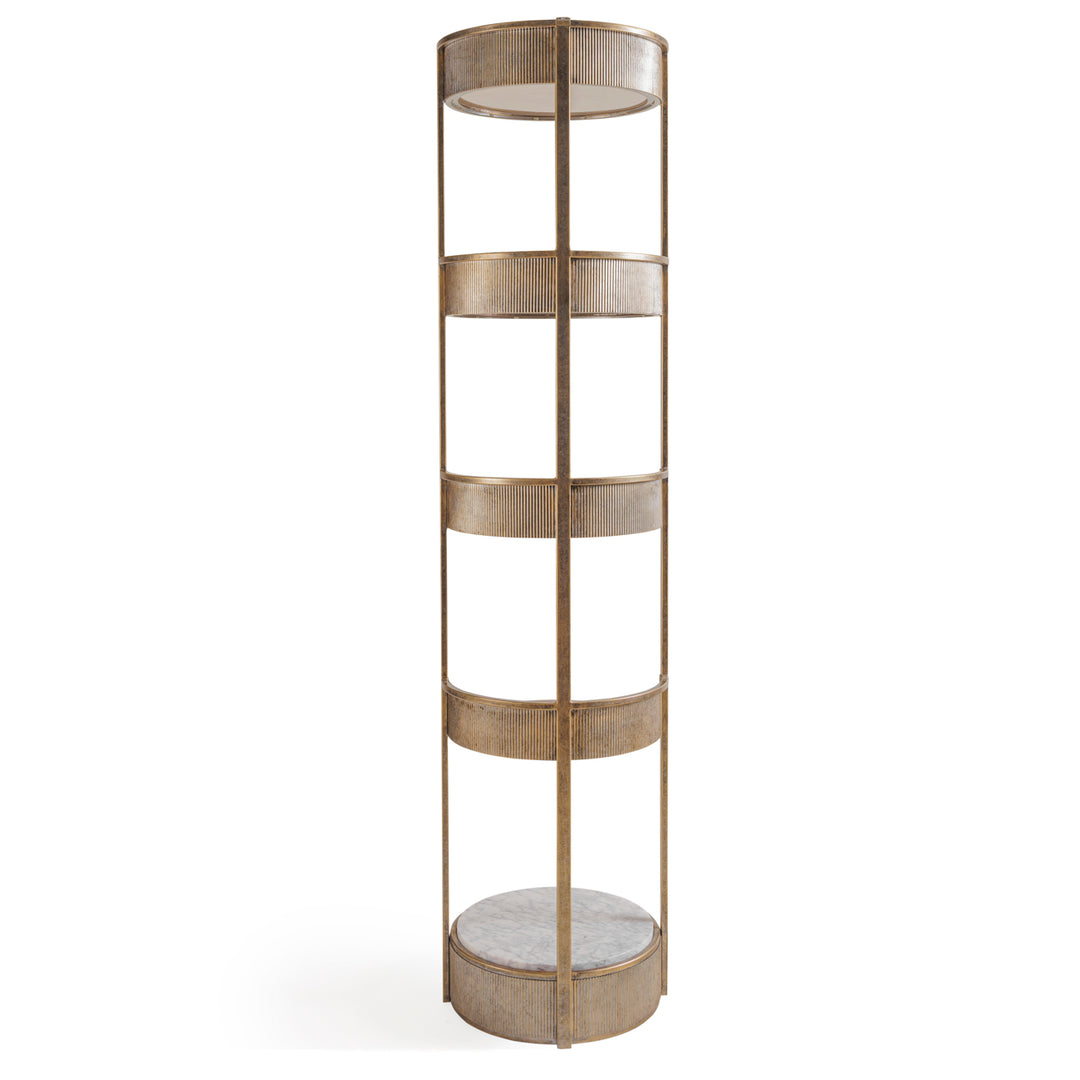 Belvedere Round Shelving Unit - Aged Gold