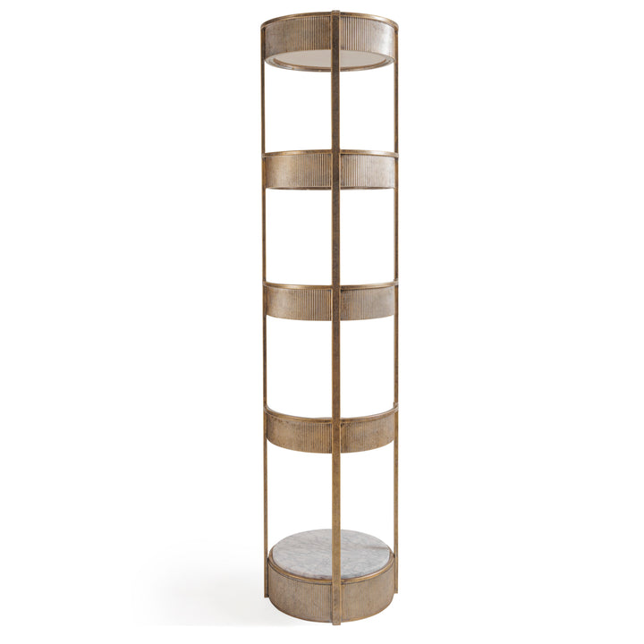 Belvedere Round Shelving Unit - Aged Gold