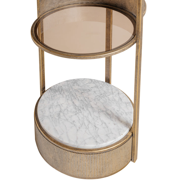 Belvedere Round Shelving Unit - Aged Gold