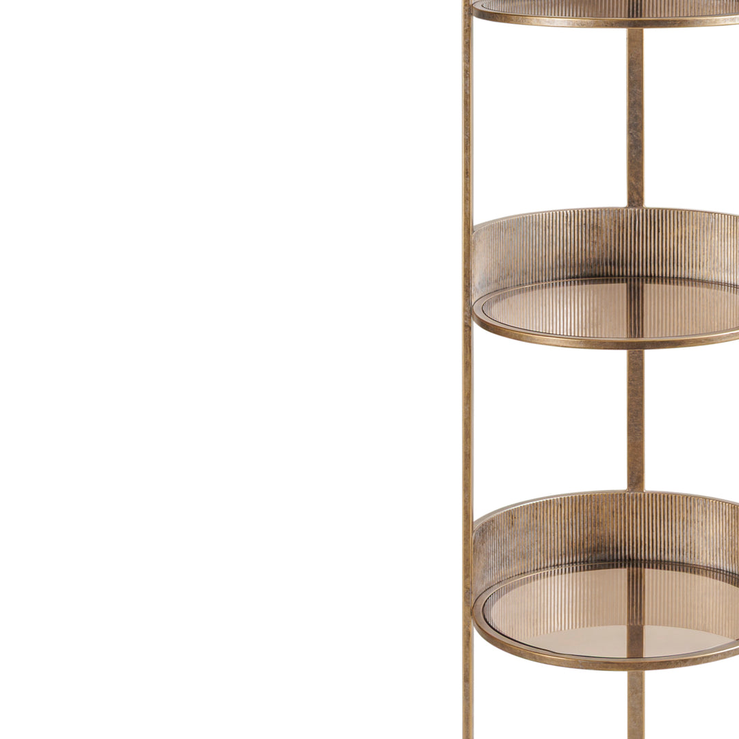 Belvedere Round Shelving Unit - Aged Gold
