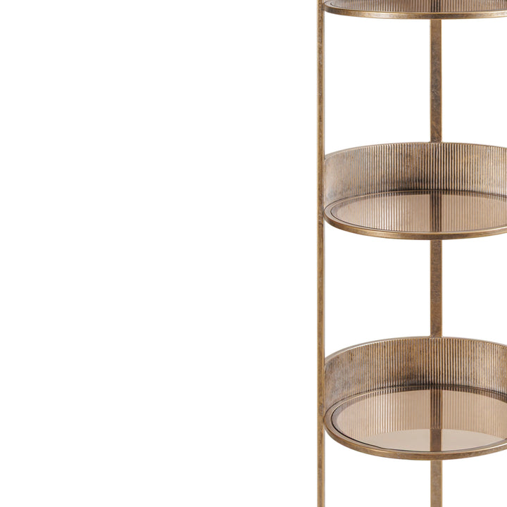 Belvedere Round Shelving Unit - Aged Gold