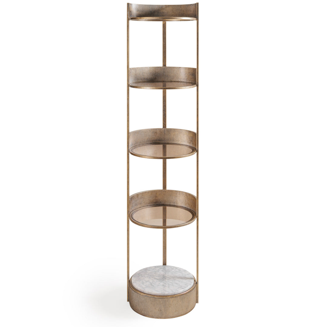 Belvedere Round Shelving Unit - Aged Gold