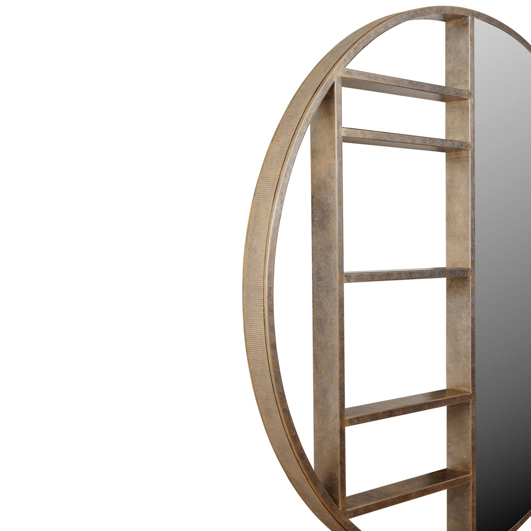 Belvedere Shelving Mirror Large - Aged Gold