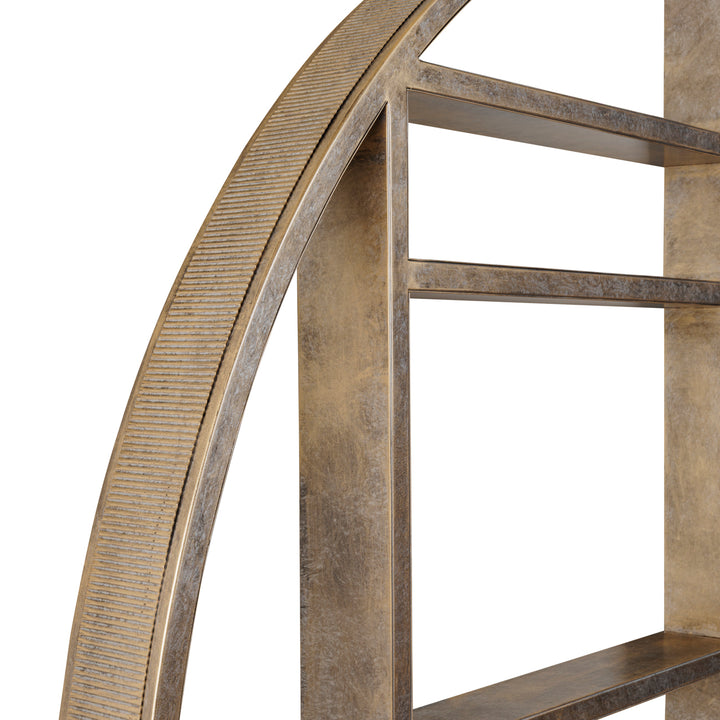 Belvedere Shelving Mirror Large - Aged Gold