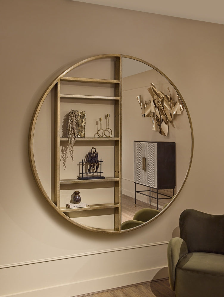 Belvedere Shelving Mirror Large - Aged Gold