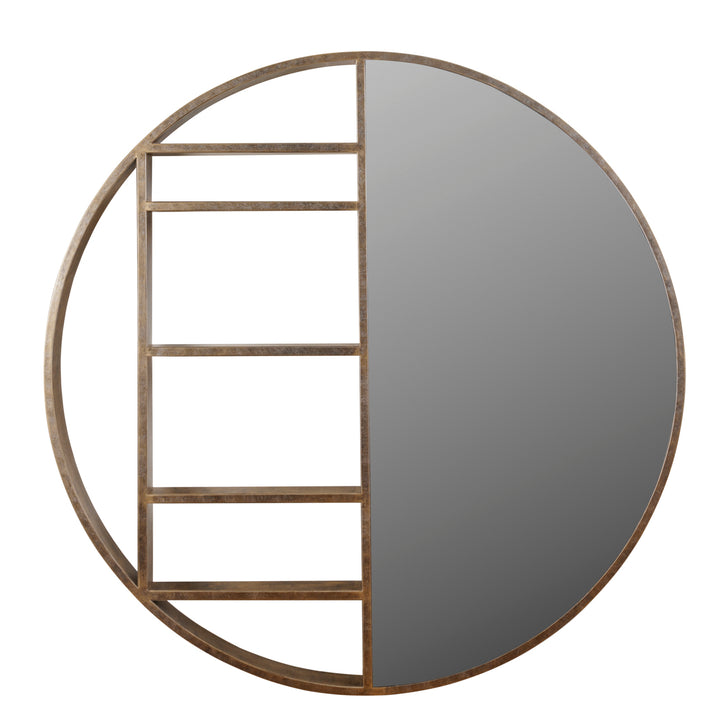 Belvedere Shelving Mirror Large - Aged Gold