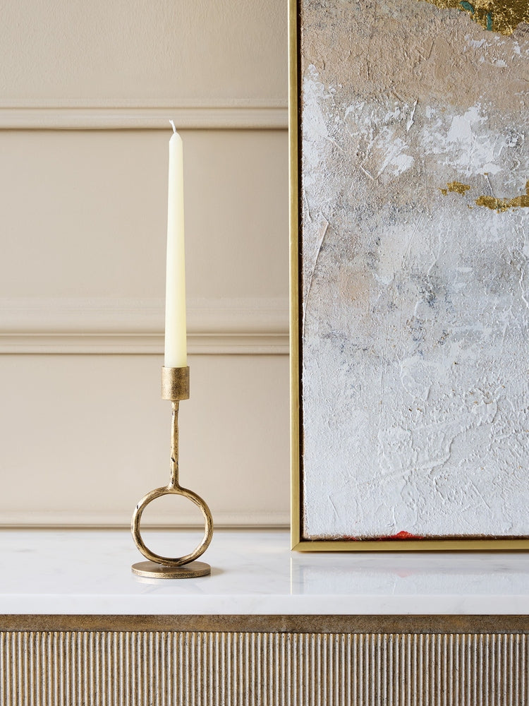 Ronde Candle Holder - Antique Gold