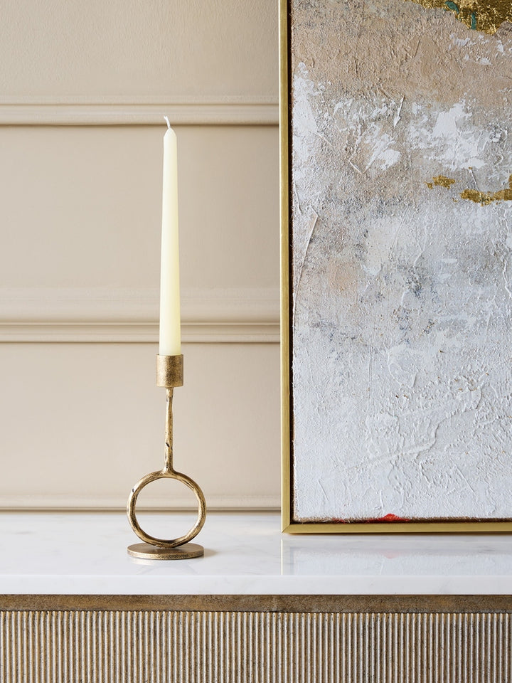Ronde Candle Holder - Antique Gold