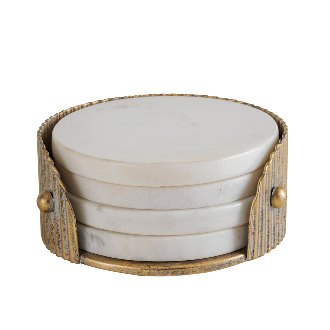 Belvedere Set of 4 Coasters - Aged Gold