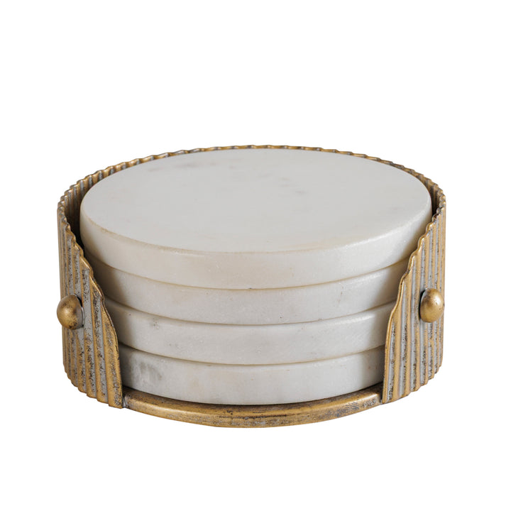 Belvedere Set of 4 Coasters - Aged Gold