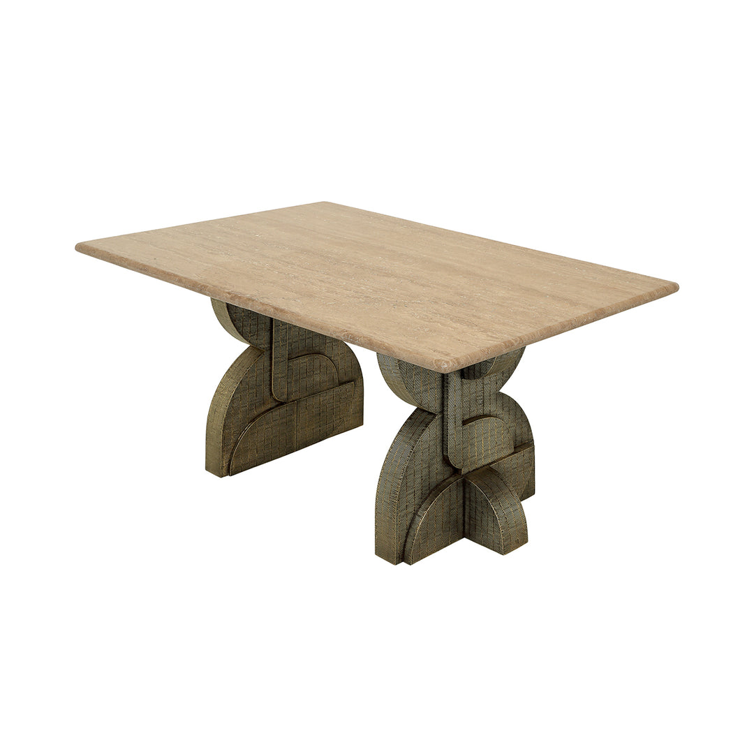 Kelsie Travertine Rectangular Dining Table