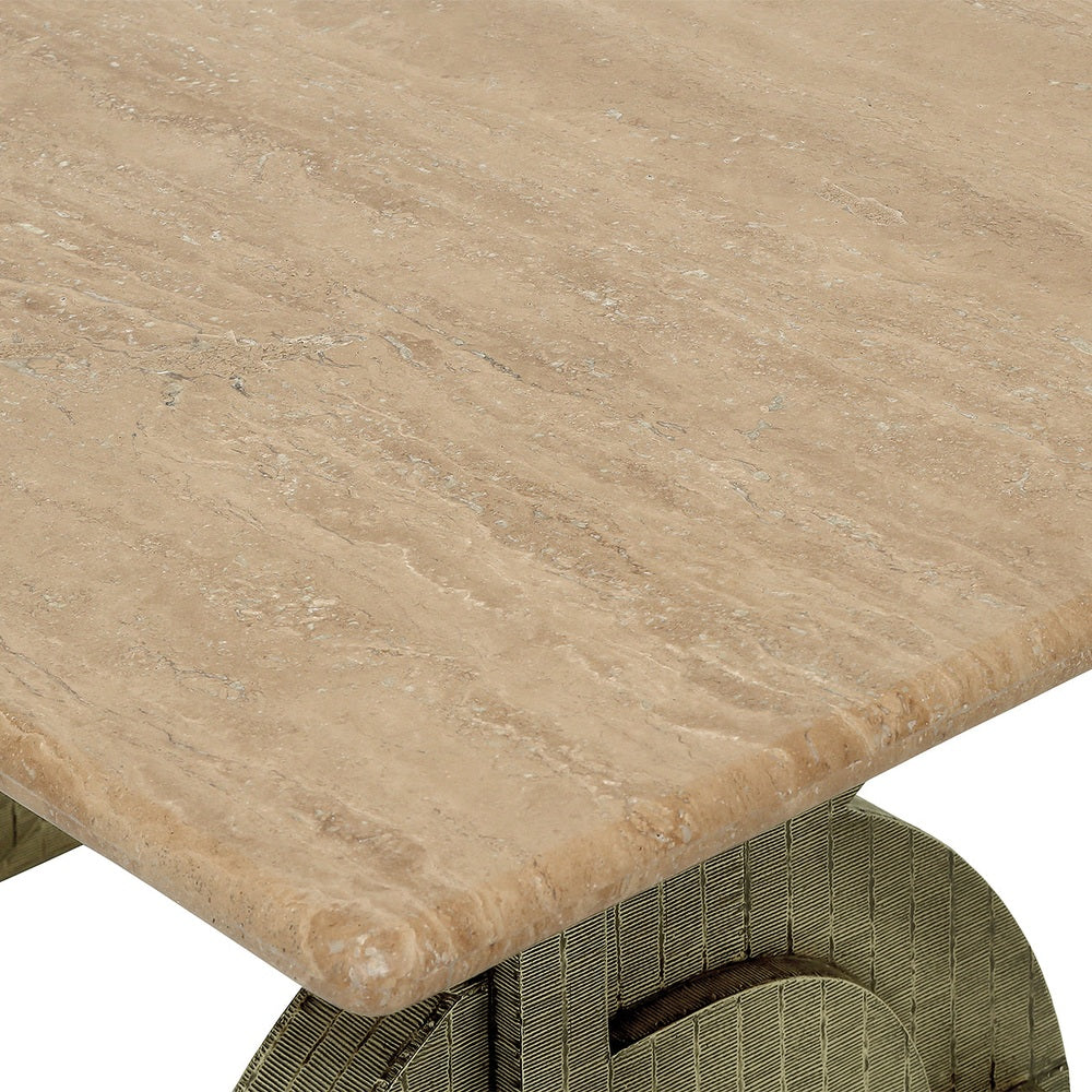 Klese Rectangular Kelsie Travertine Rectangular Dining Table – Olivia's